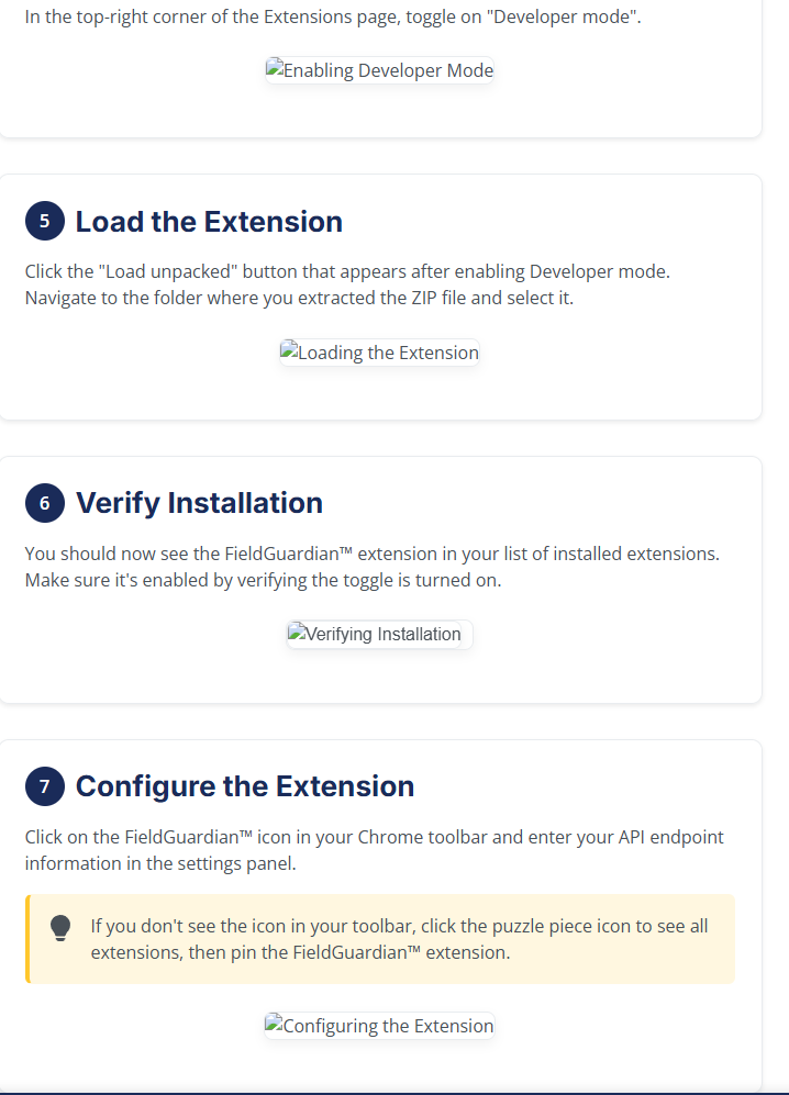 Loading the Extension